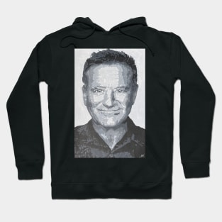 Robin Williams in Black and White Hoodie